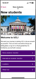 Capture d'écran de l'application mobile UCL GO